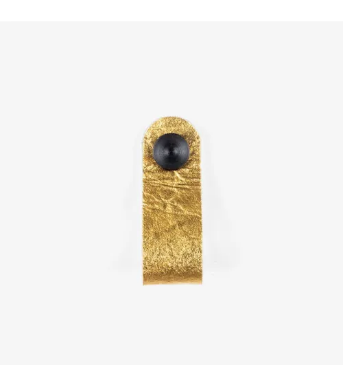 Gold pineapple leather furniture knob - designer handle