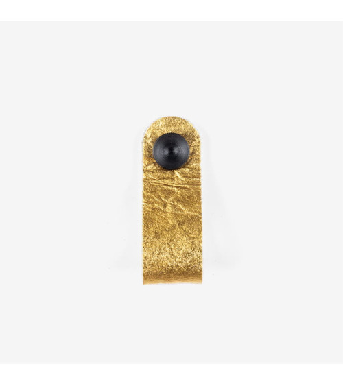 Gold pineapple leather furniture knob - designer handle