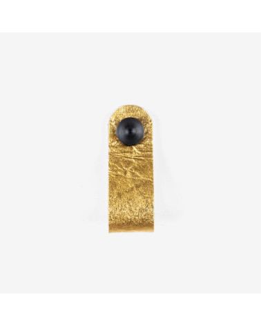 Gold pineapple leather furniture knob - designer handle