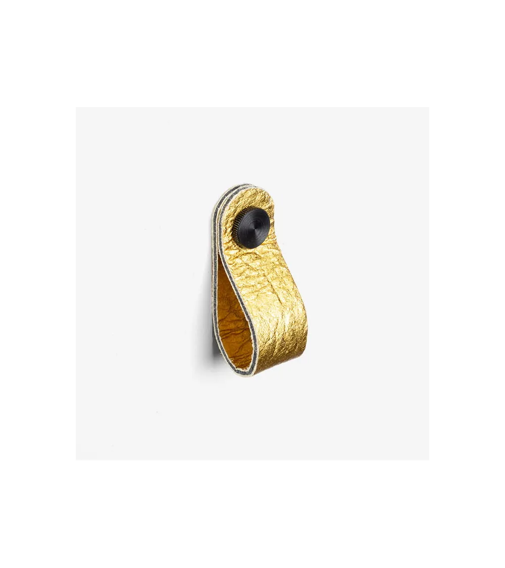 Gold pineapple leather furniture knob - designer handle