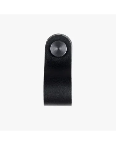 Black natural leather furniture knob - designer handle