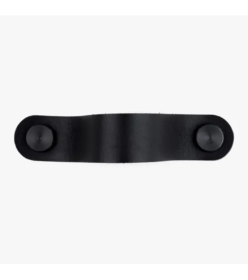 Black natural leather furniture handle - designer handle