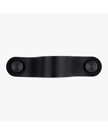 Black natural leather furniture handle - designer handle
