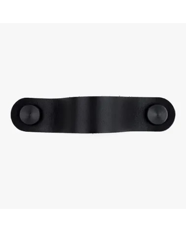 Black natural leather furniture handle - designer handle