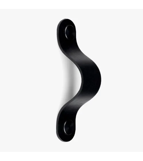 Black natural leather furniture handle - designer handle