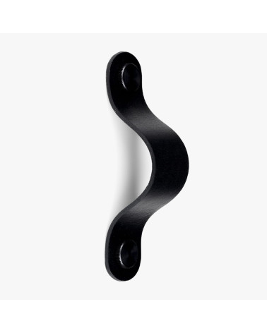 Black natural leather furniture handle - designer handle
