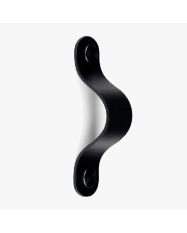 Black natural leather furniture handle - designer handle
