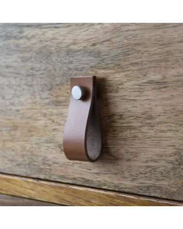 Natural leather furniture knob - designer handle