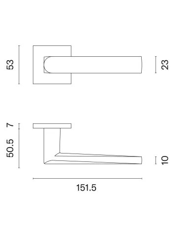 ADANA door handle with dimensions