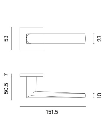ADANA door handle with dimensions