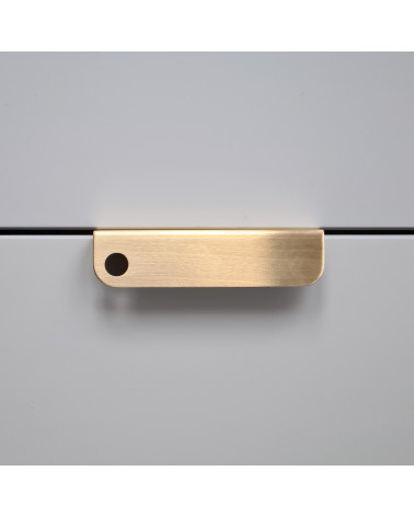 Brass furniture handle EDIT O designer handle front view