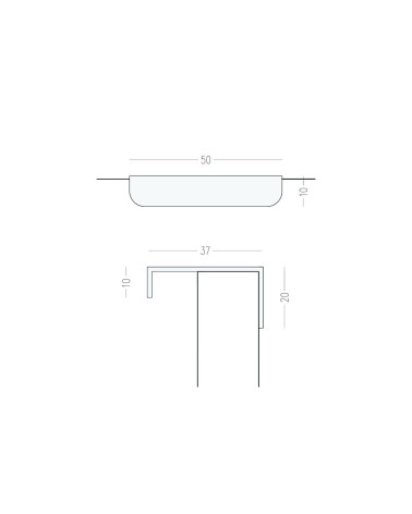 ELSE EDGE brass furniture handle with legend
