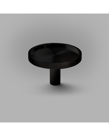 INA BLACK black furniture knob designer handle large model on grey background