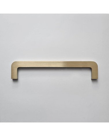 ISA brushed brass furniture handle designer handle front view