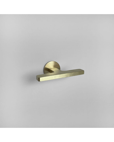 ISA T brass furniture knob designer handle tilted top view