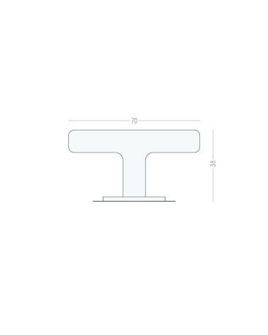 ISA T brass furniture knob with dimensions