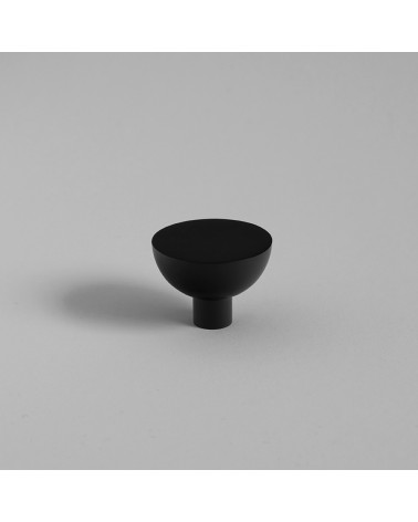 LUNA M black furniture knob designer handle front view