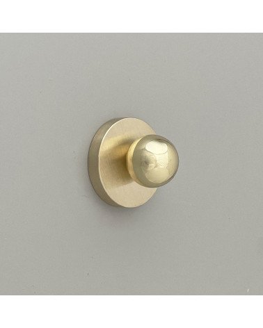 Brass MONA S furniture knob, designer handle, side view