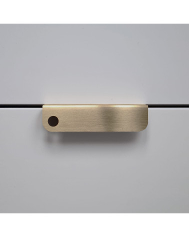 EDIT Edge varnished brass furniture handle design handle front view