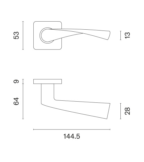 Stainless steel door handle KVADRAT 1708 designer handle