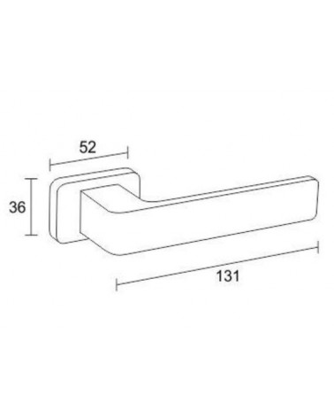 BRAVO zamak door handle with dimensions