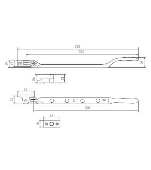 Bronze Window Stop - design handle