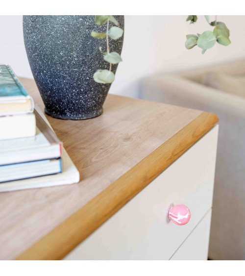 Pink Beech Wood Furniture Knob - Designer Handle