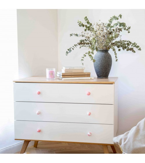 Pink Beech Wood Furniture Knob - Designer Handle