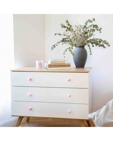 Pink Beech Wood Furniture Knob - Designer Handle
