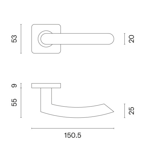 Stainless steel door handle KVADRAT 1707