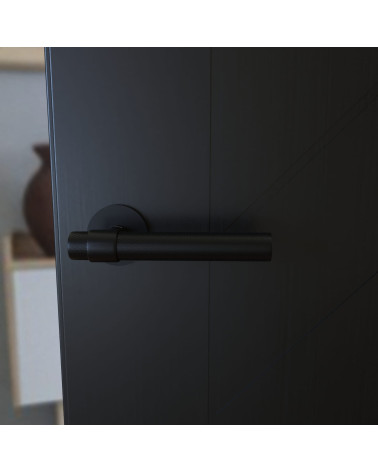 Black GHOST door handle design handle mounted on a door