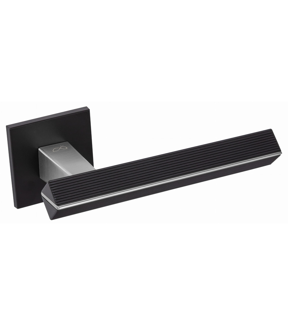 Two-tone brushed chrome/black CARRERA door handle designer handle
