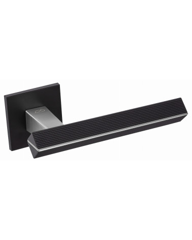 Two-tone brushed chrome/black CARRERA door handle designer handle