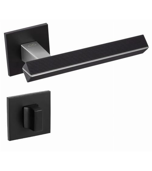 Two-tone brushed chrome/black CARRERA door handle designer handle