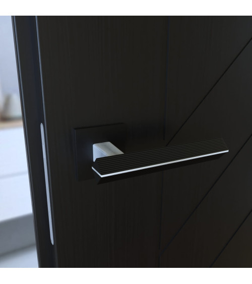Two-tone brushed chrome/black CARRERA door handle designer handle