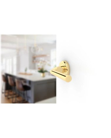 Polished gold HANDY door handle design handle mounted on a door