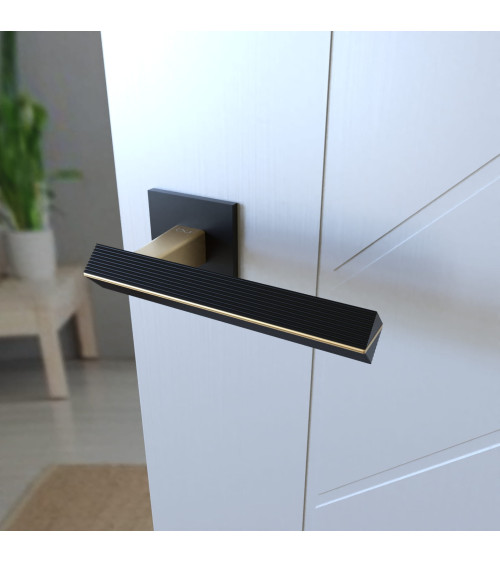 Two-tone matte gold/black CARRERA door handle design handle