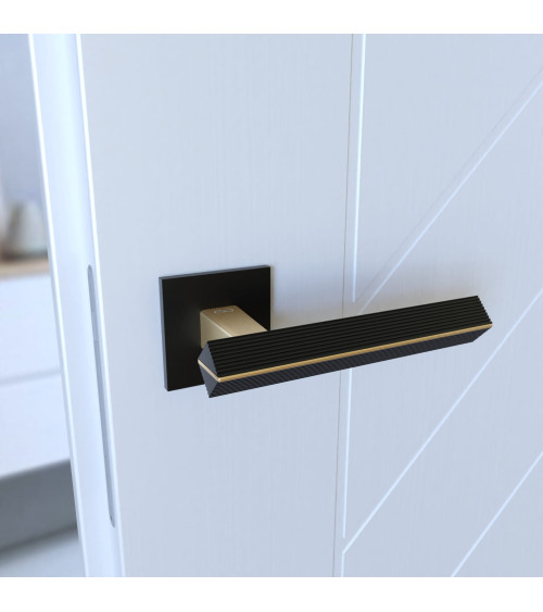 Two-tone matte gold/black CARRERA door handle design handle