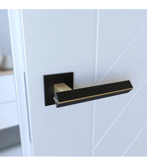 Two-tone matte gold/black CARRERA door handle design handle