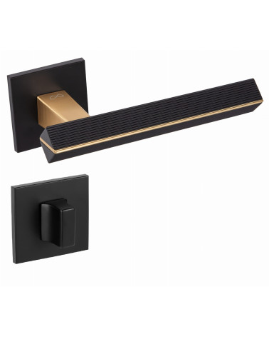 Textured CARRERA door handle design handle with bathroom rose