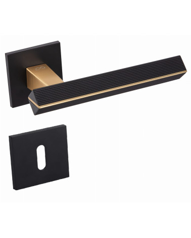 Textured CARRERA door handle design handle with keyhole rose L