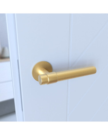 GHOST textured door handle designer handle mounted on an ajar door