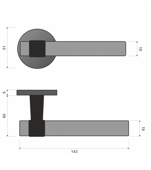 GHOST textured door handle designer handle