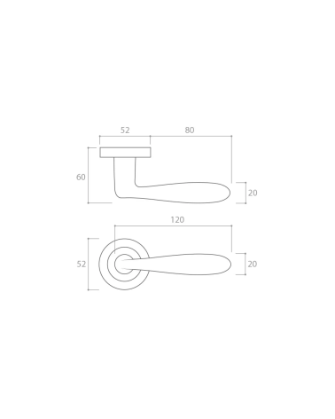 HANDY door handle with dimensions