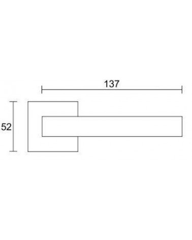 DIVO zamak door handle with dimensions