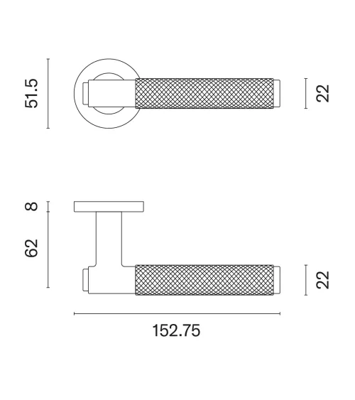 Copper door handle OVAL 1741 design handle
