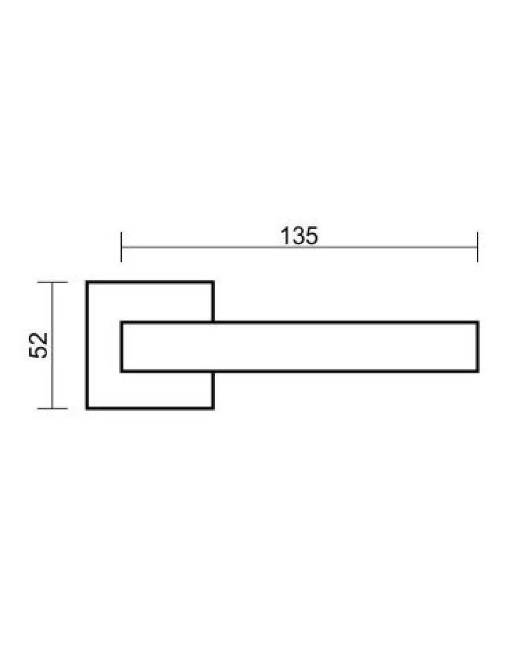 Zamak door handle EVER with dimensions