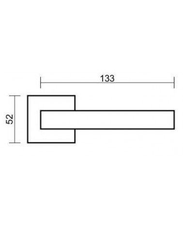 Zamak door handle LIBRA with dimensions