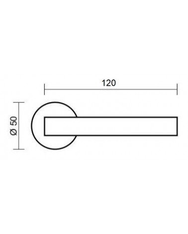 CASCADA zamak door handle with dimensions