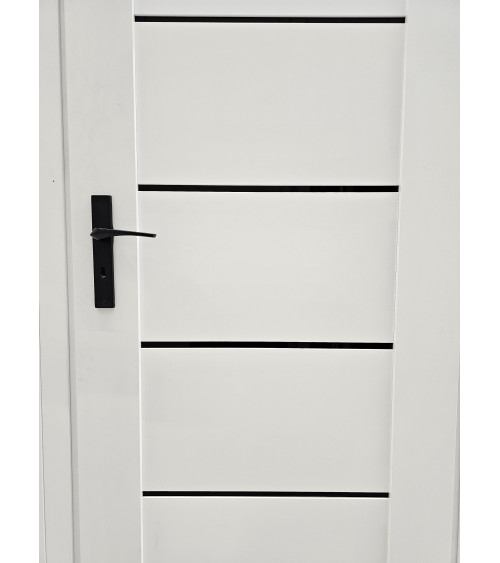 Black door handle on long backplate - Adel model - designer handle